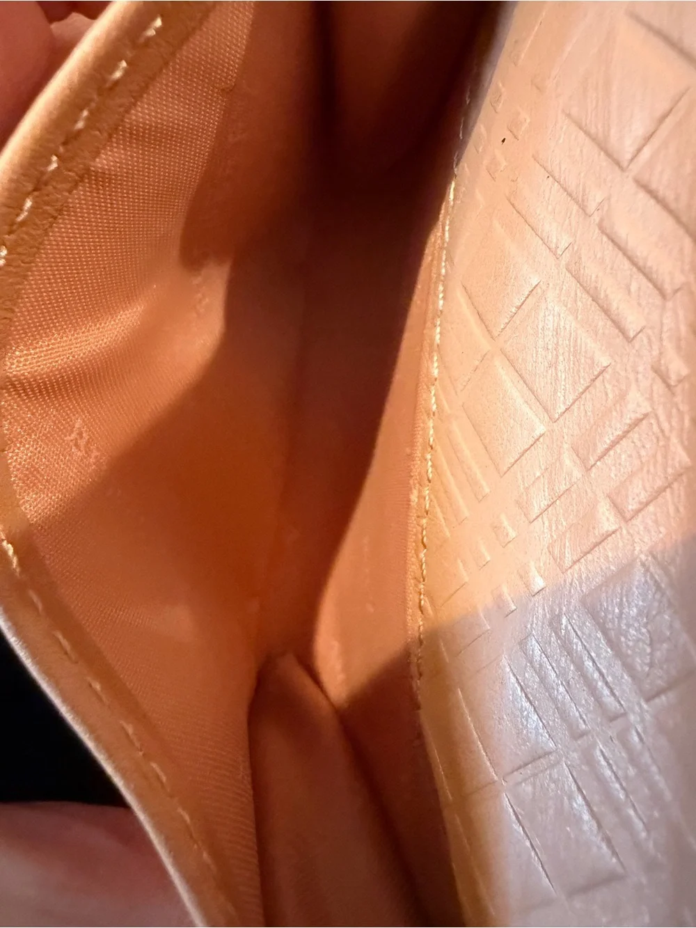 Burberry Peach Leather Card Holder with Gold Logo